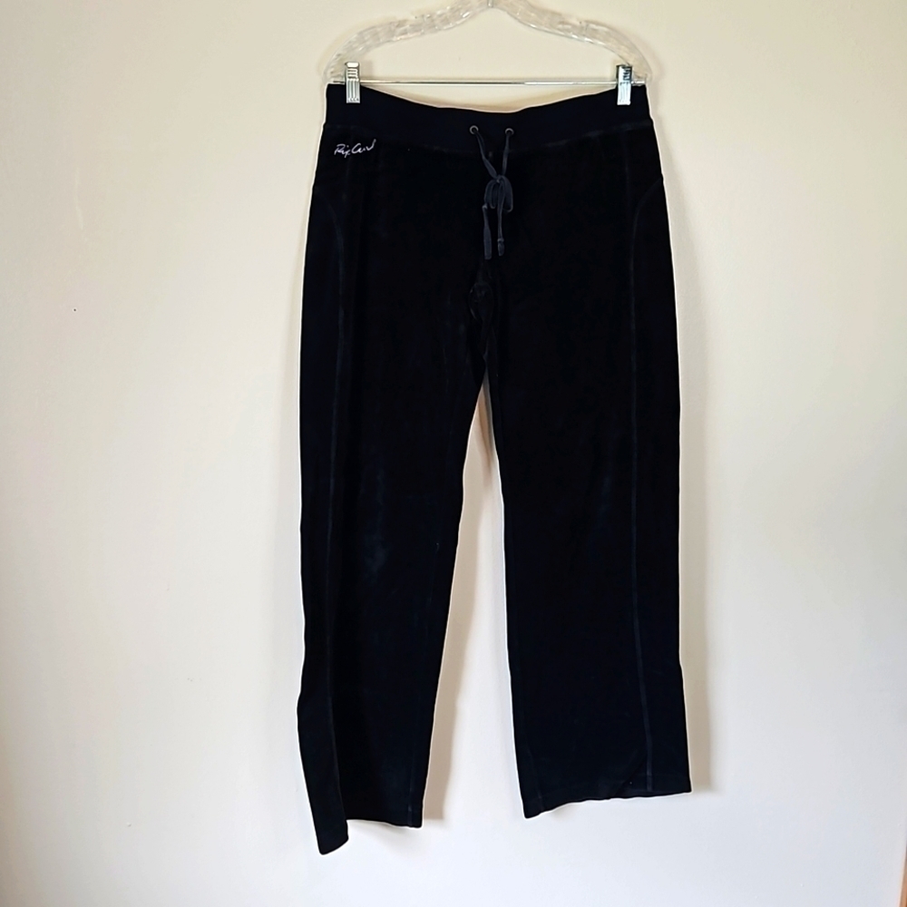 Rip Curl Black Velour Lounge Pants Extra Large